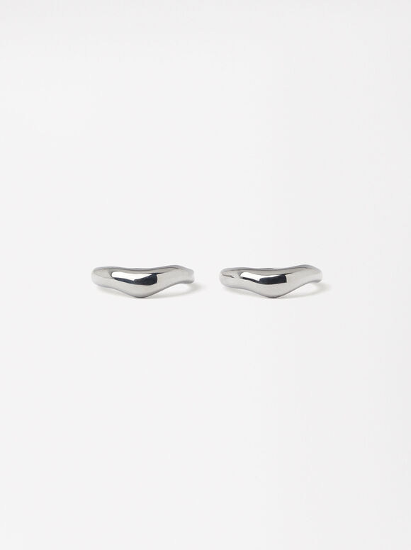 Double Stainless Steel Ring, Silver, hi-res