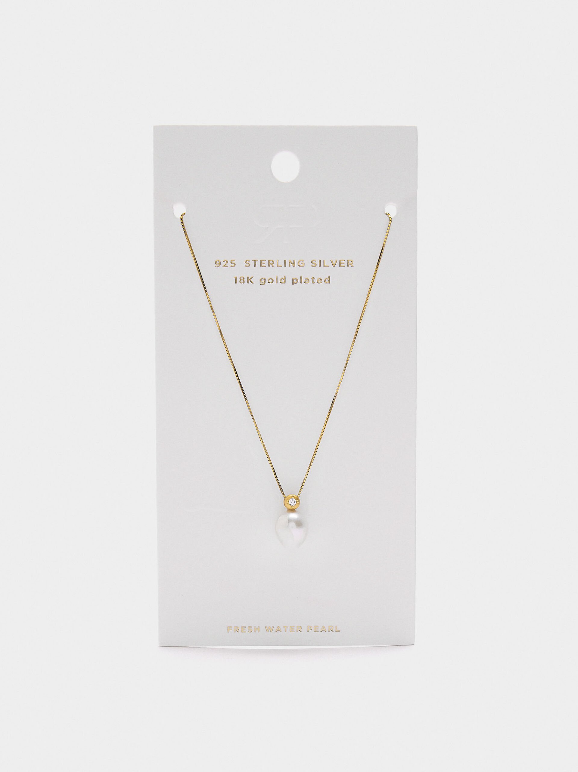 Necklace with freshwater pearl pendant – 925 sterling silver image number 4.0