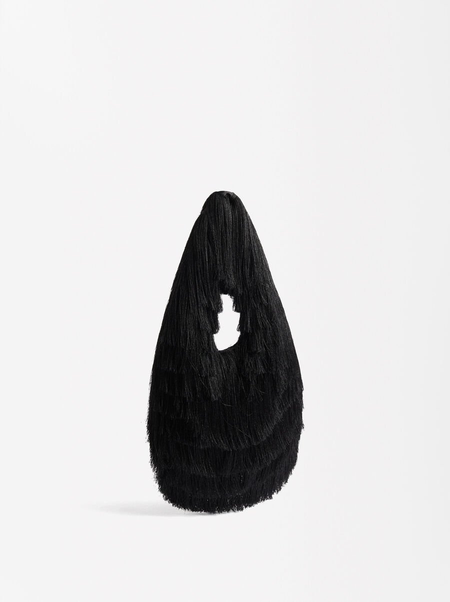 Schultertasche mit Felloptik