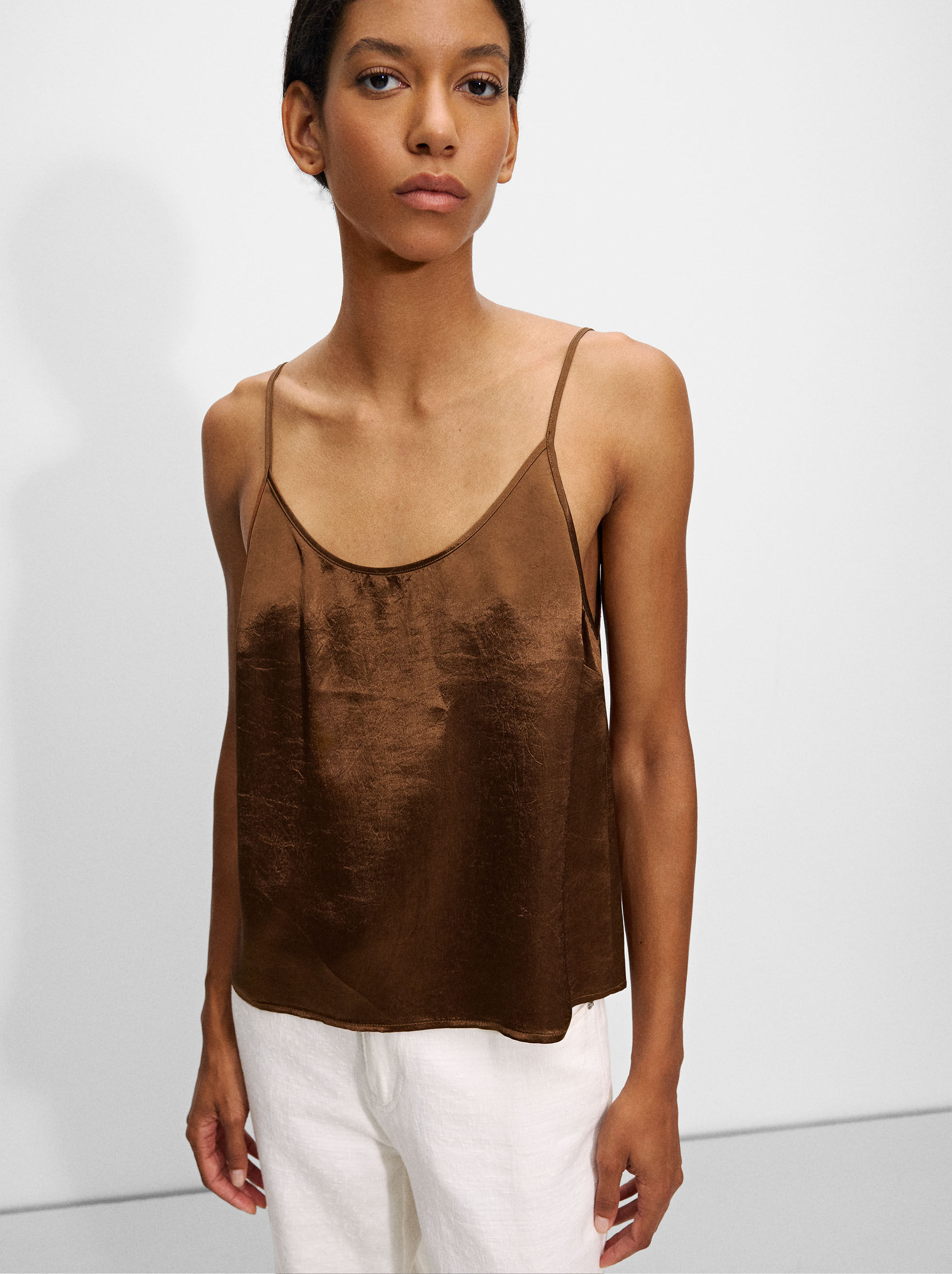 Satin top Brown | Parfois