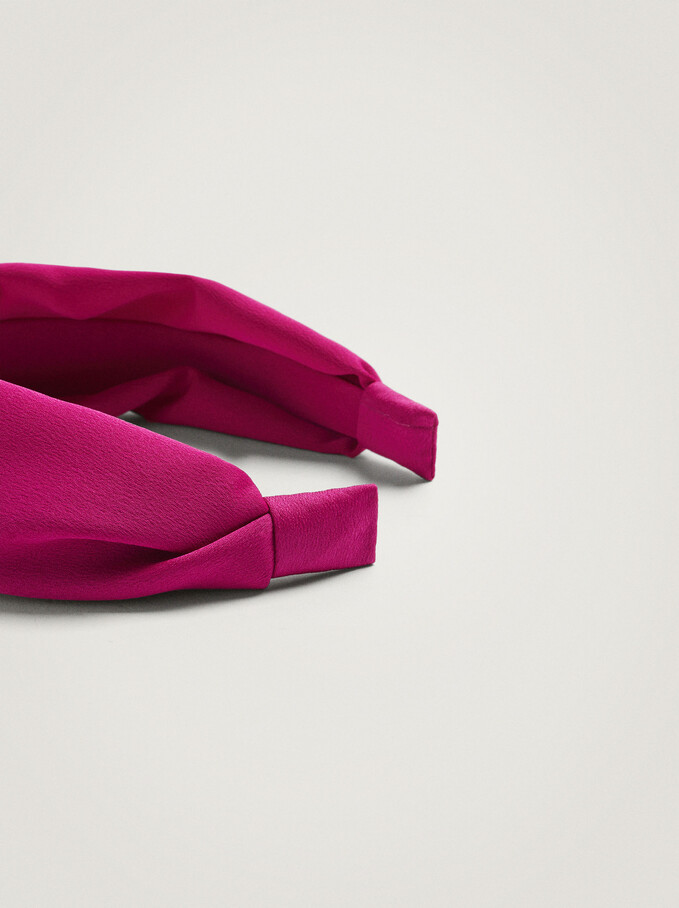 Wide Headband With Knot, Pink, hi-res