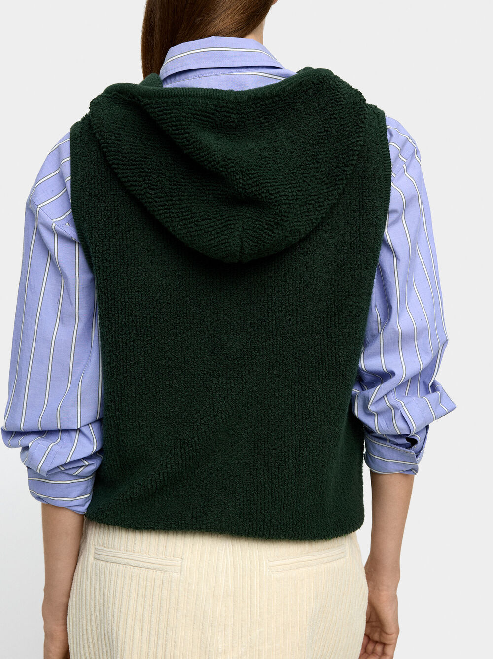 Knitted vest with hood