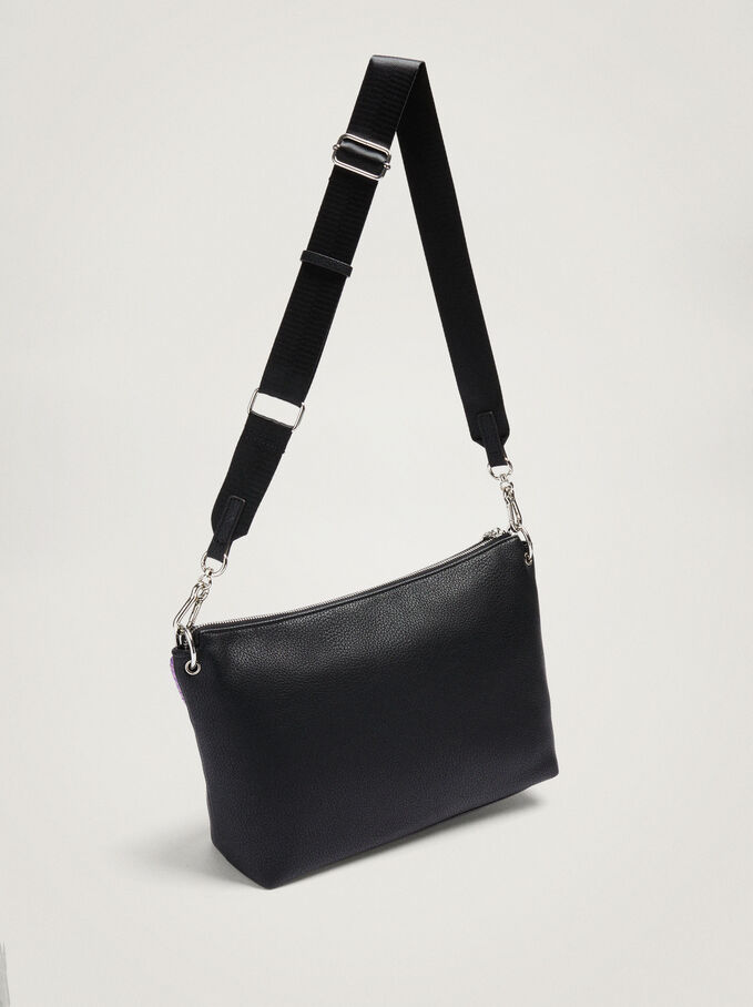 Bag With Cord Detail, Black, hi-res