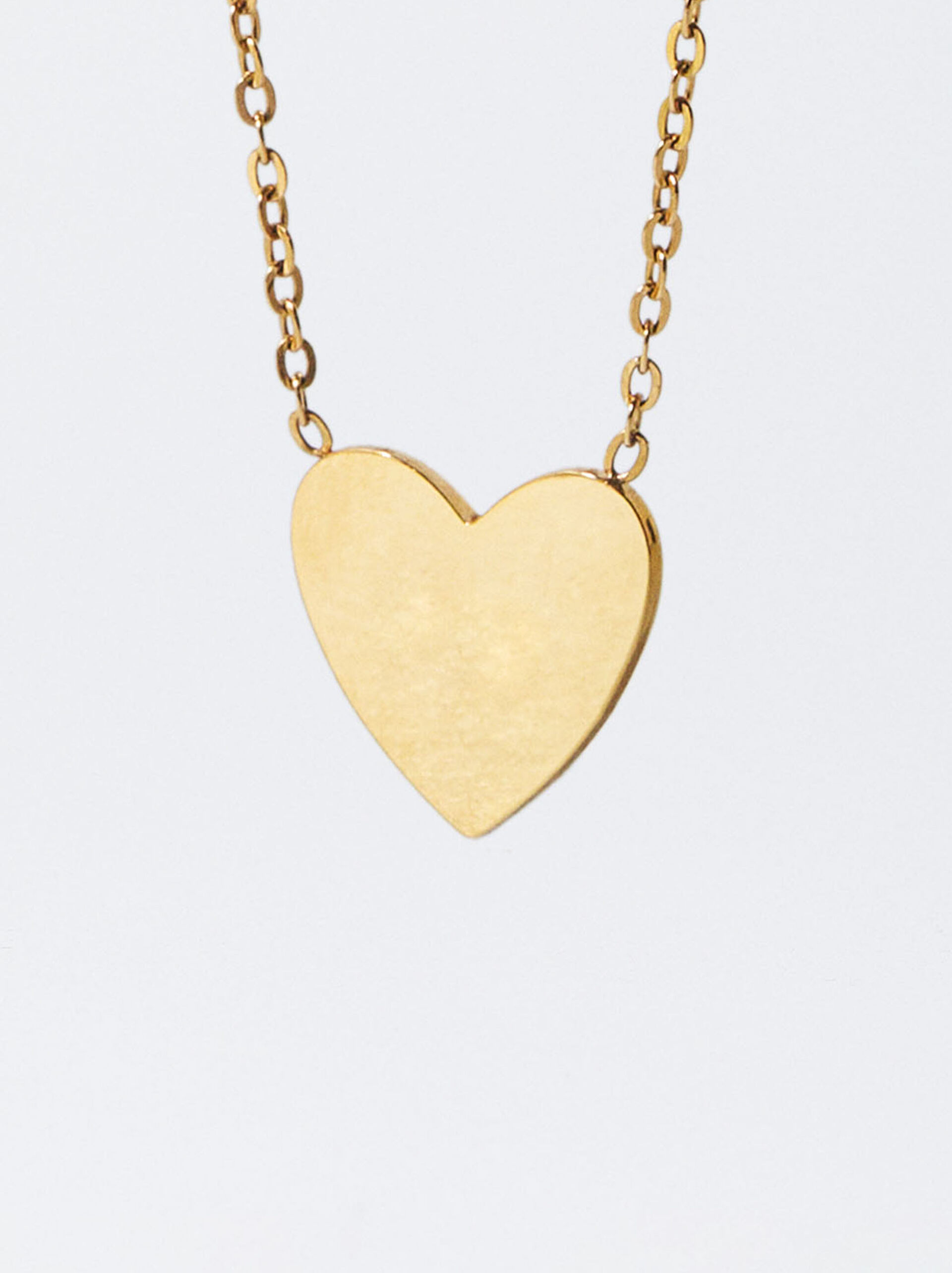 Online Exclusive - Personalized Golden Stainless Steel Heart Necklace image number 2.0