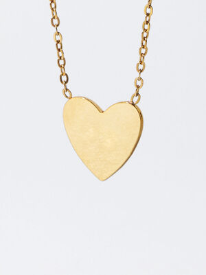 Online Exclusive - Personalized Golden Stainless Steel Heart Necklace image number 2.0