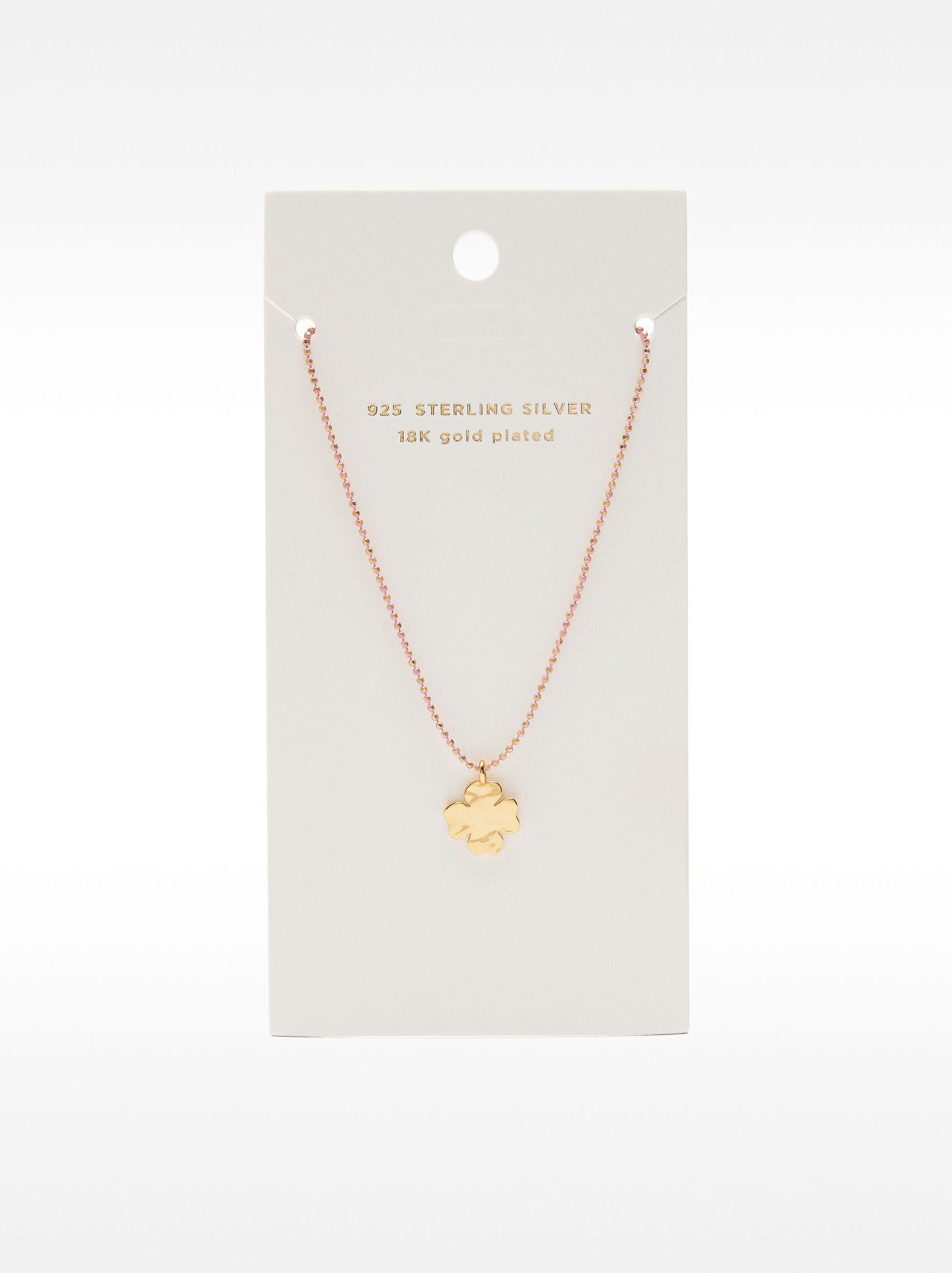 Enamelled clover necklace - 925 sterling silver image number 4.0