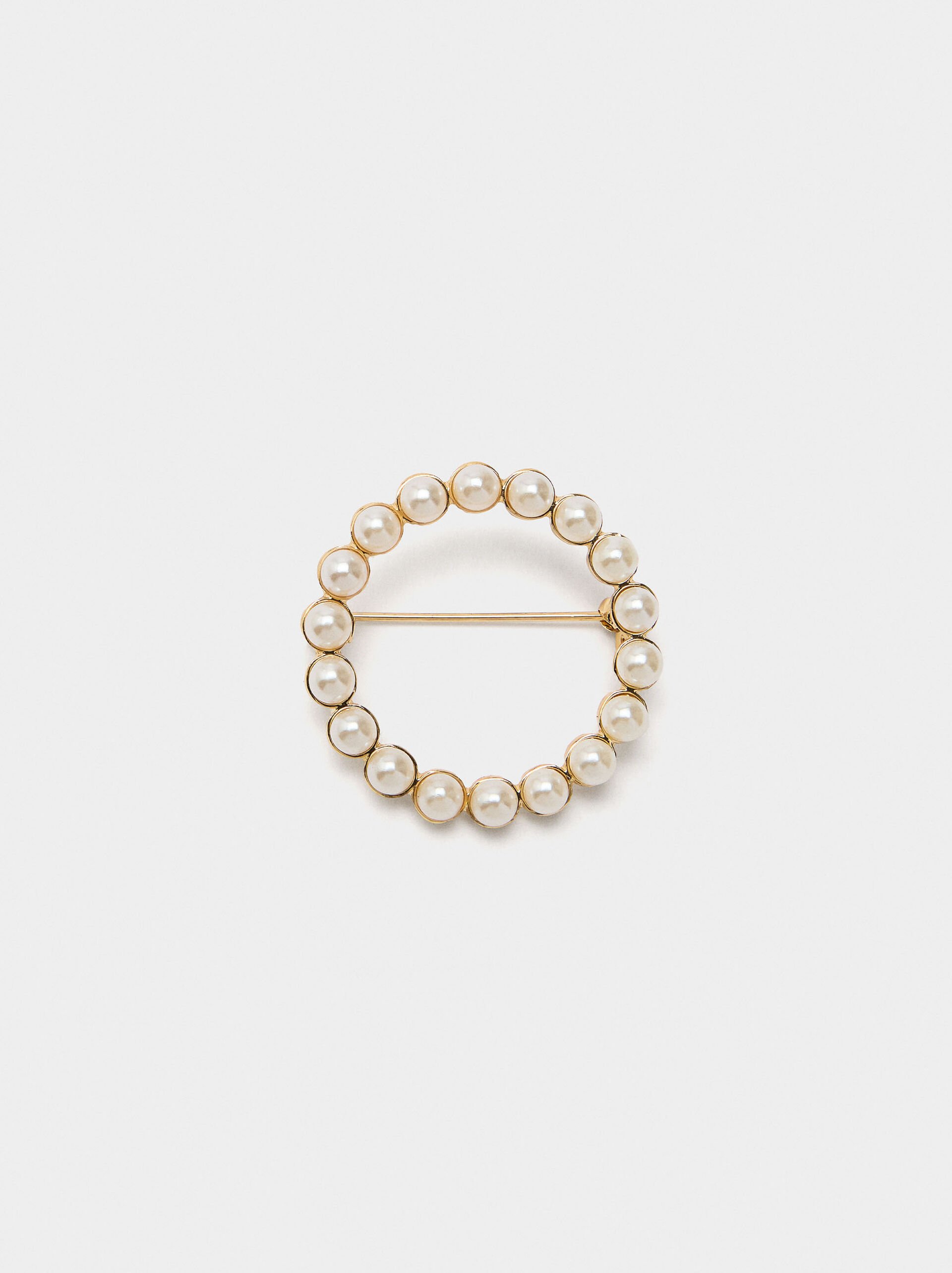 Round brooch with pearls image number 0.0