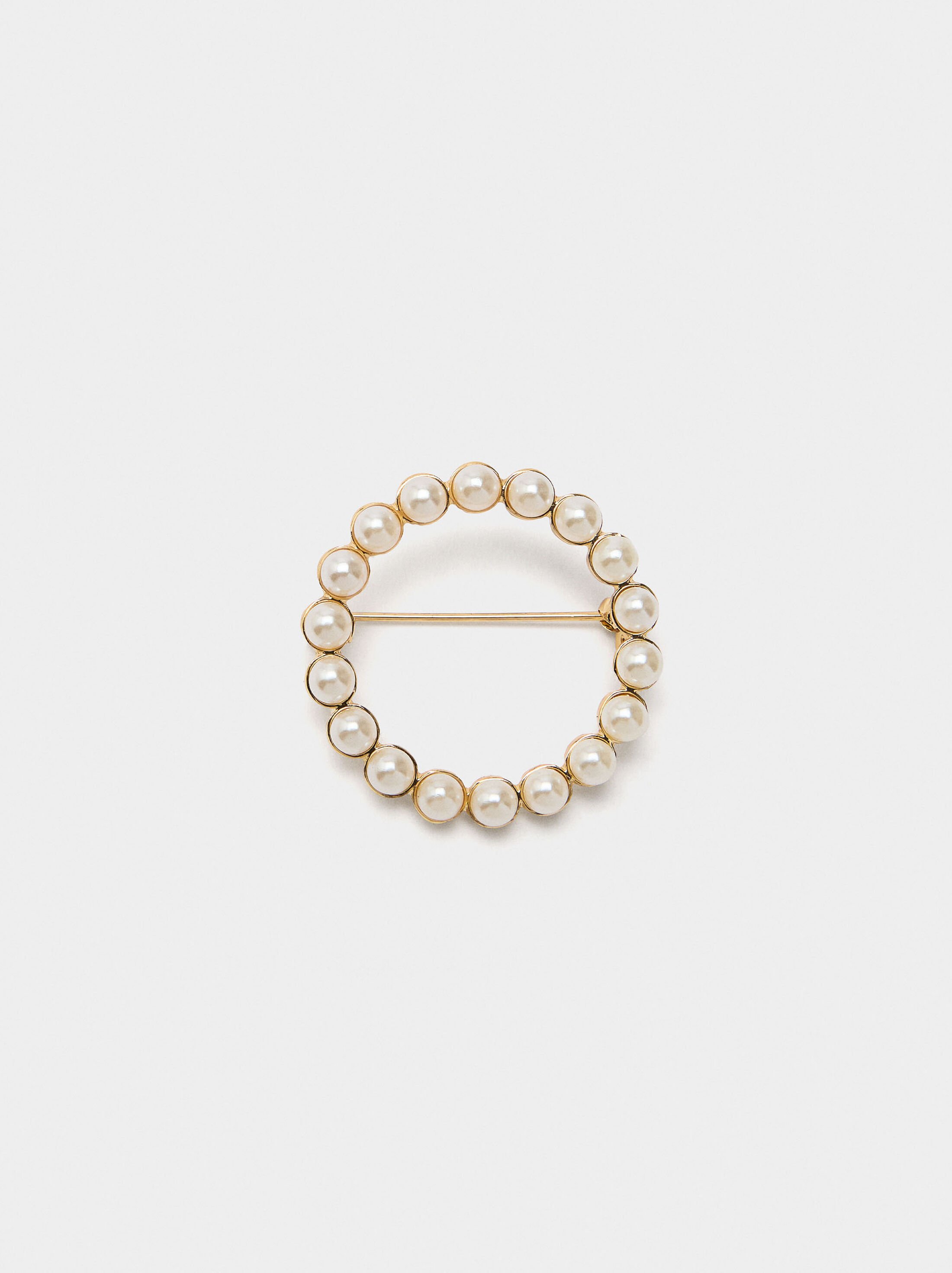 Round brooch with pearls image number 0.0