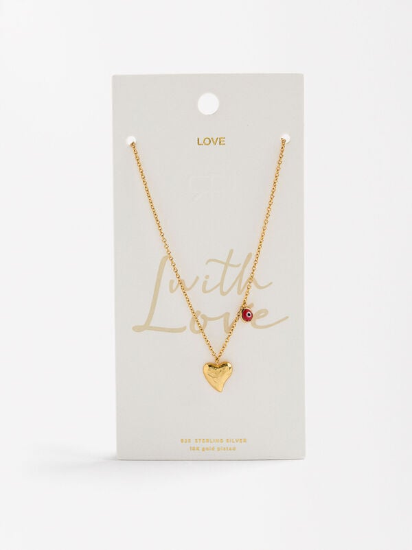 Short necklace heart - 925 sterling silver
