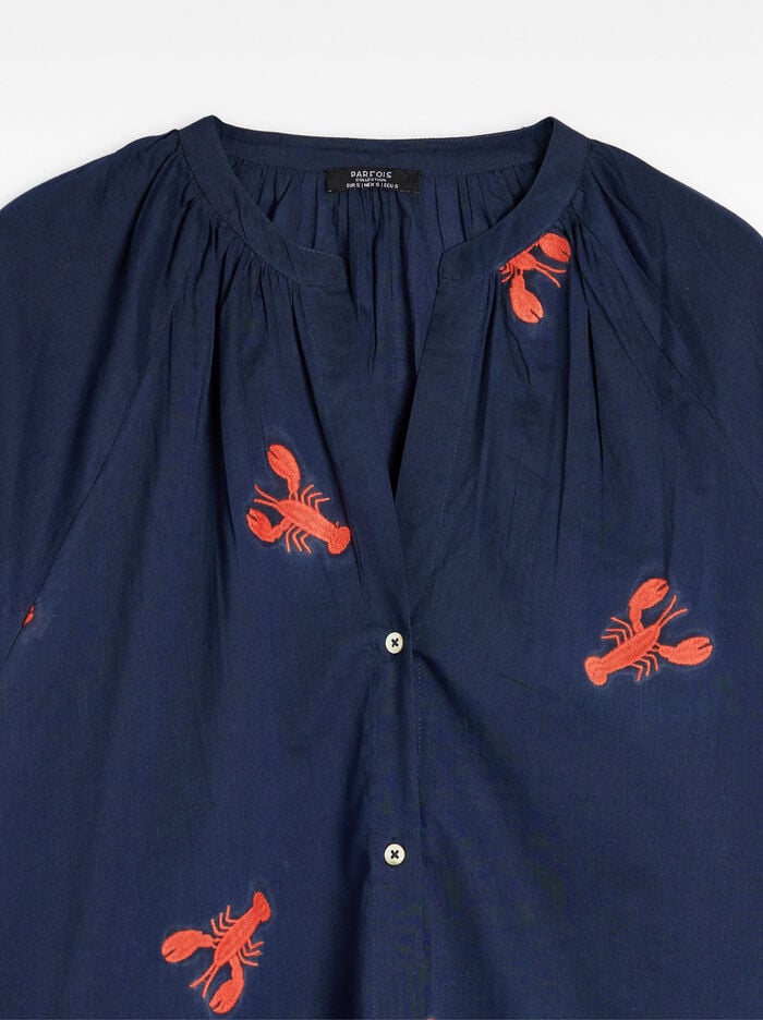 Vestido con bordados de 100% algodón