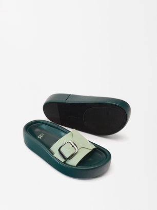 Online Exclusive - Sandales Avec Plateforme, Vert, hi-res