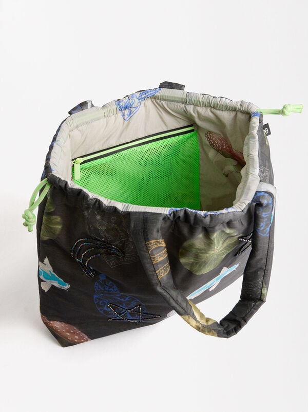 Printed Nylon tote bag