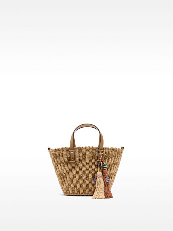 Tote bag with straw effect