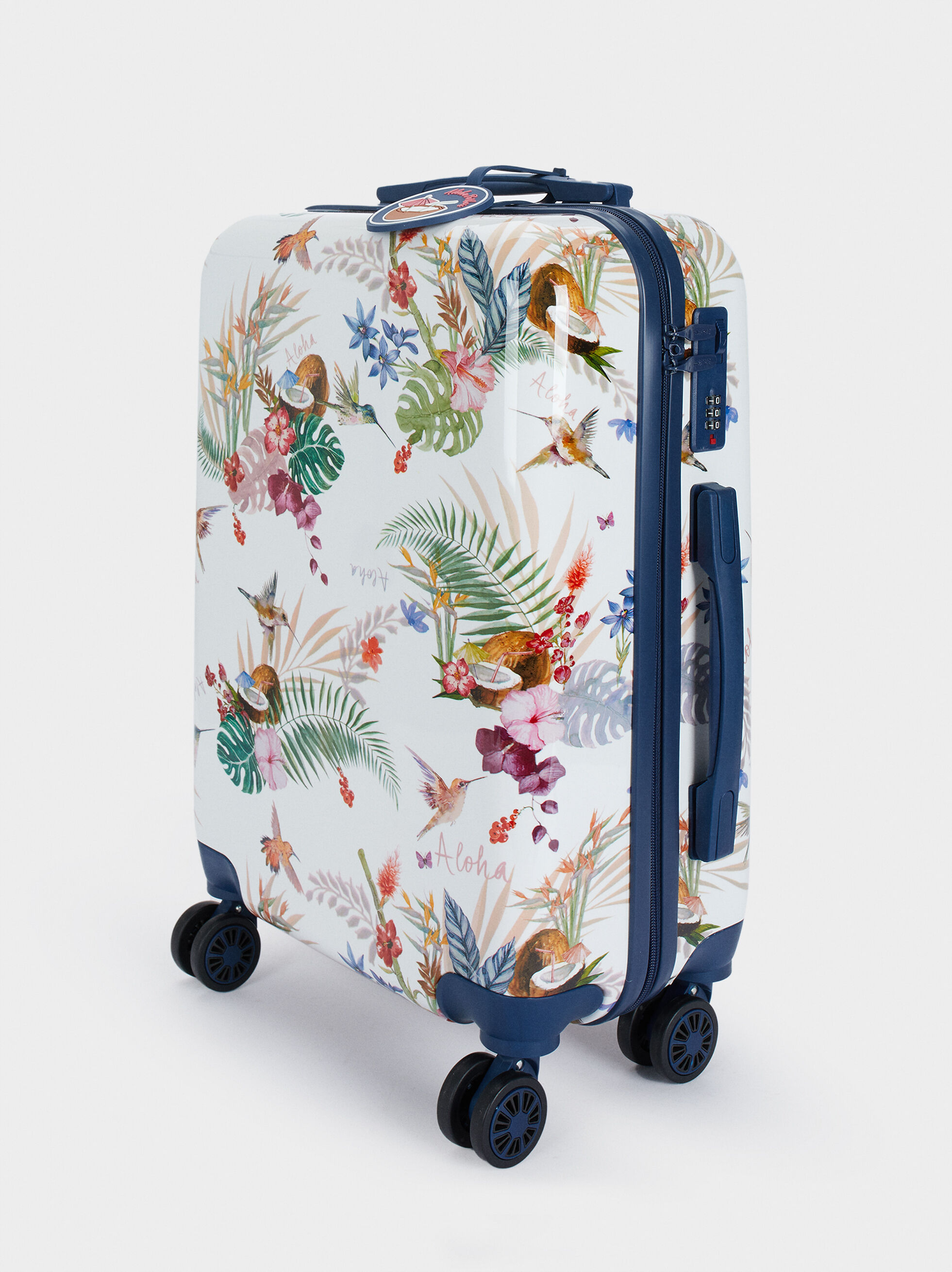 floral print luggage