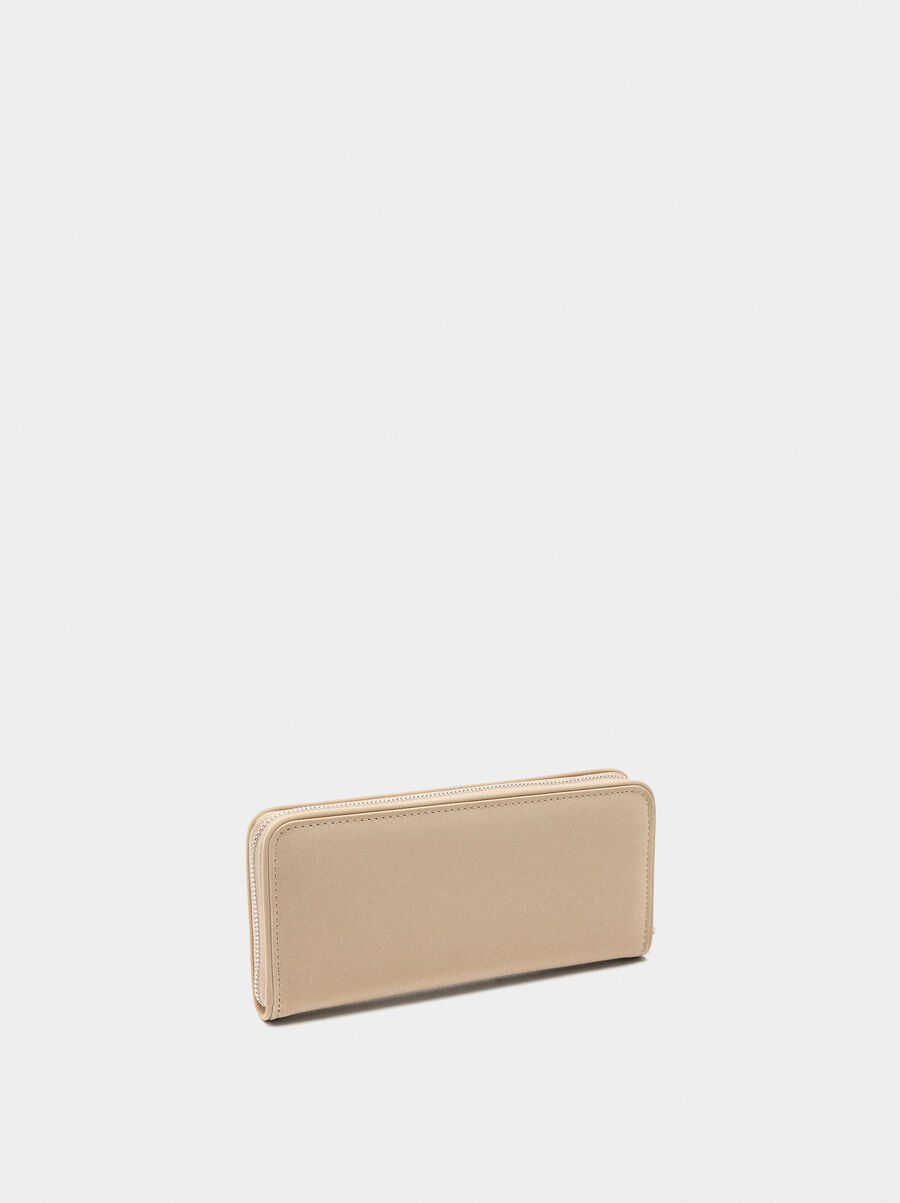 Cartera de textura suave con cierre de cremallera L