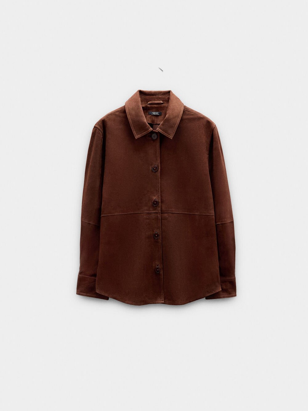 Suede leather overshirt