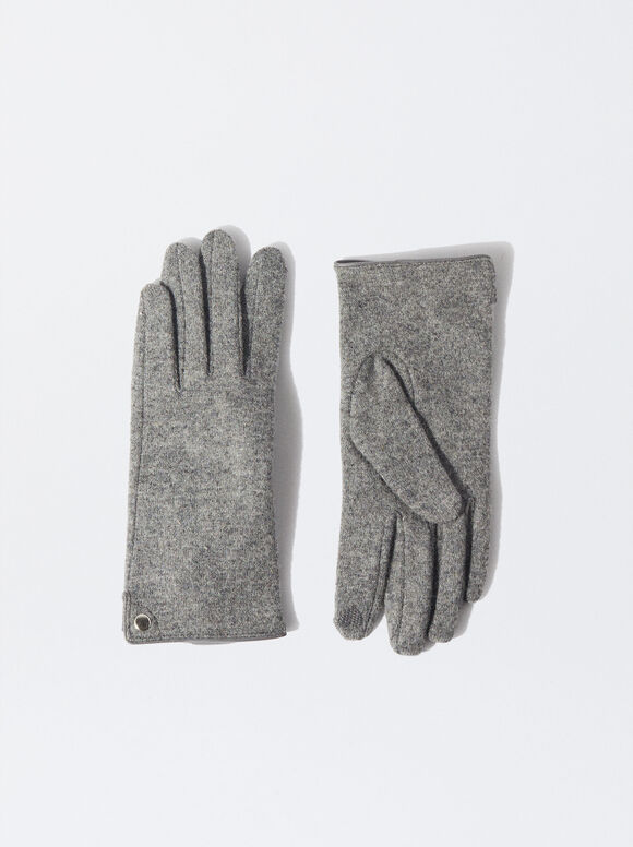 Wool Gloves, Grey, hi-res