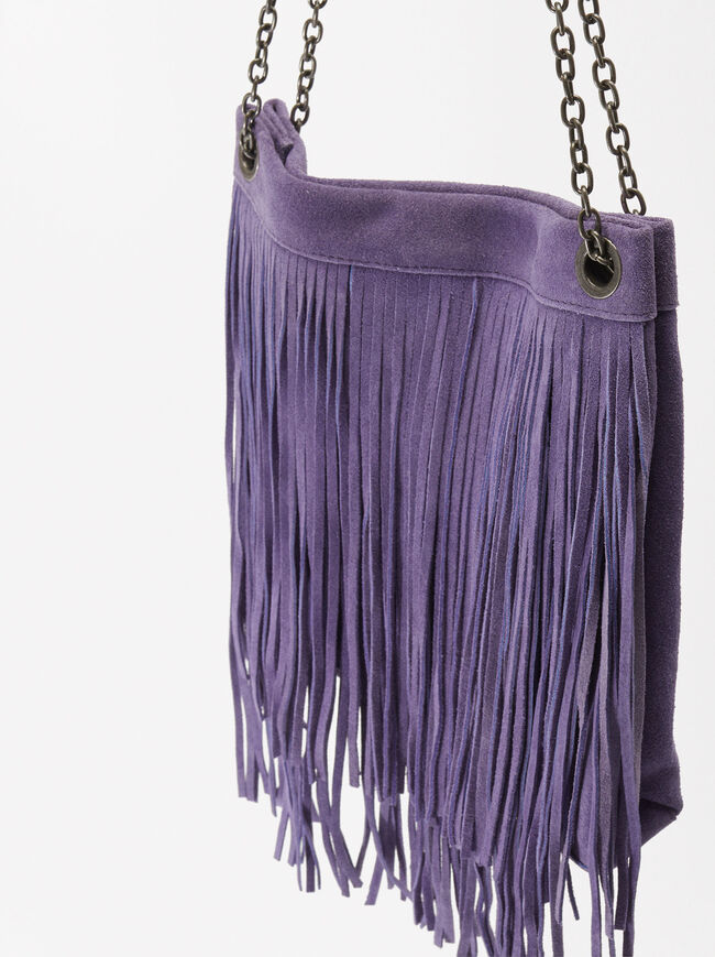 Leather Crossbody Bag With Fringes image number 1.0
