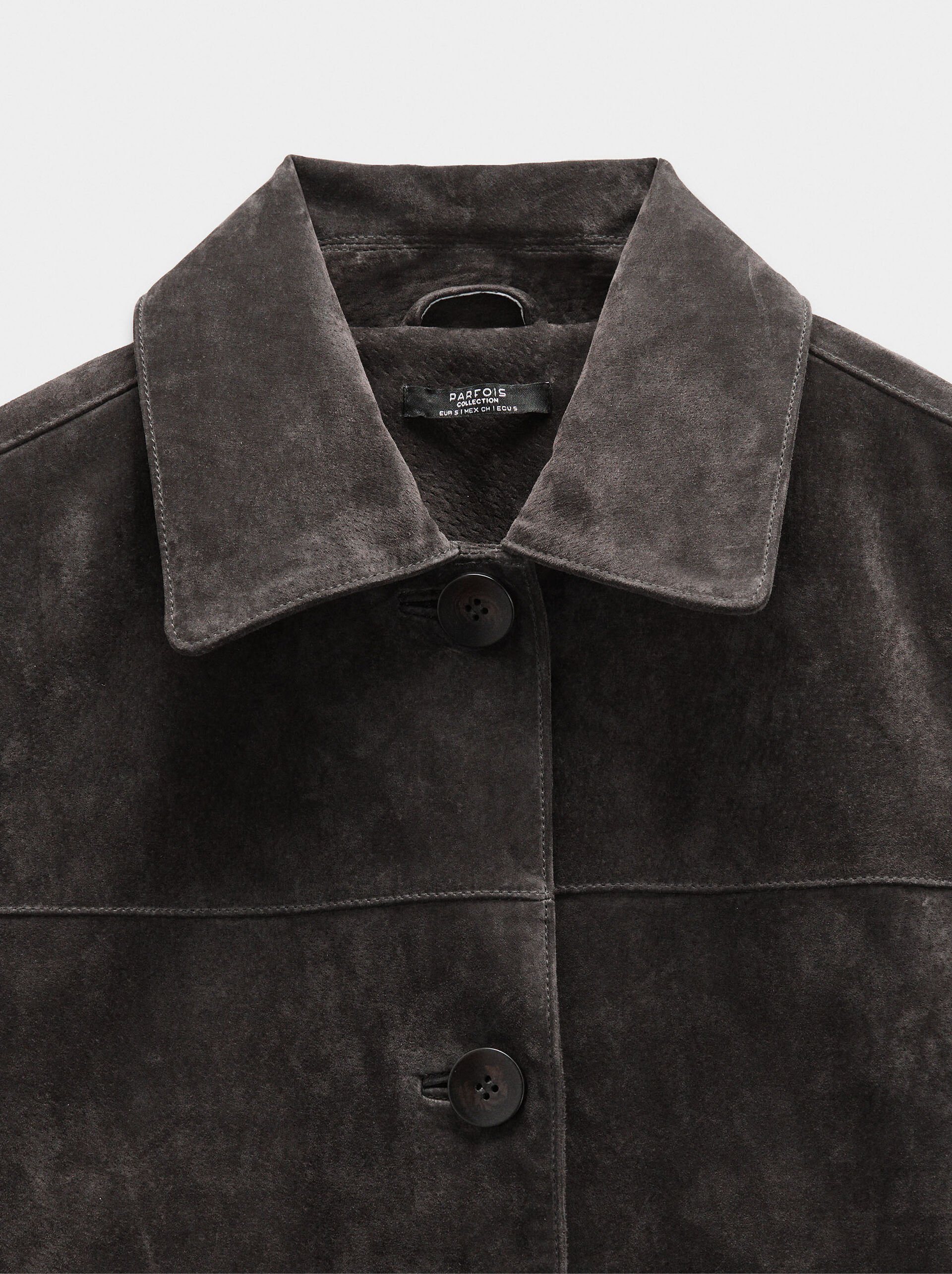 Leather jacket with buttons image number 6.0