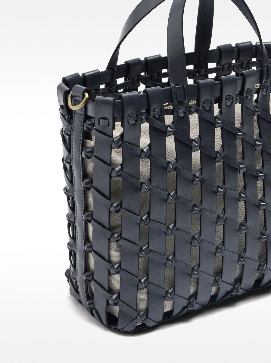 Tote bag braided with knots