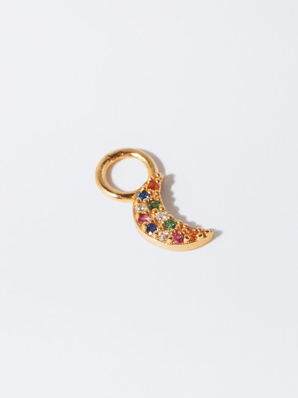 925 silver zirconia moon charm