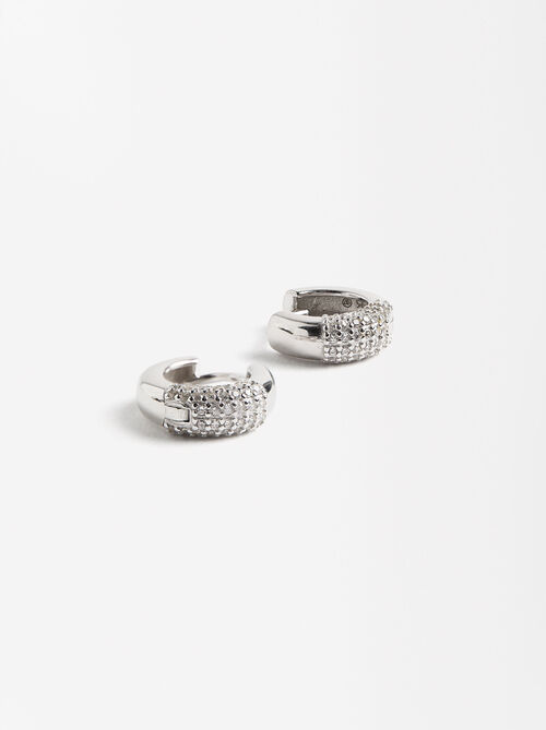 Aros con circonitas - plata de ley 925