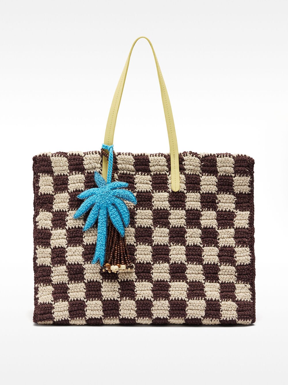 Crochet shopper bag with pendant