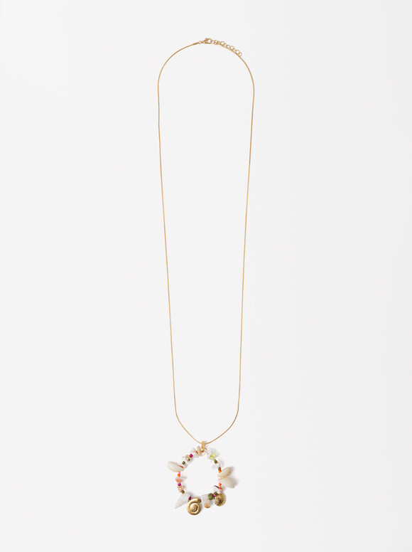 Long Necklace With Shells, Multicolor, hi-res