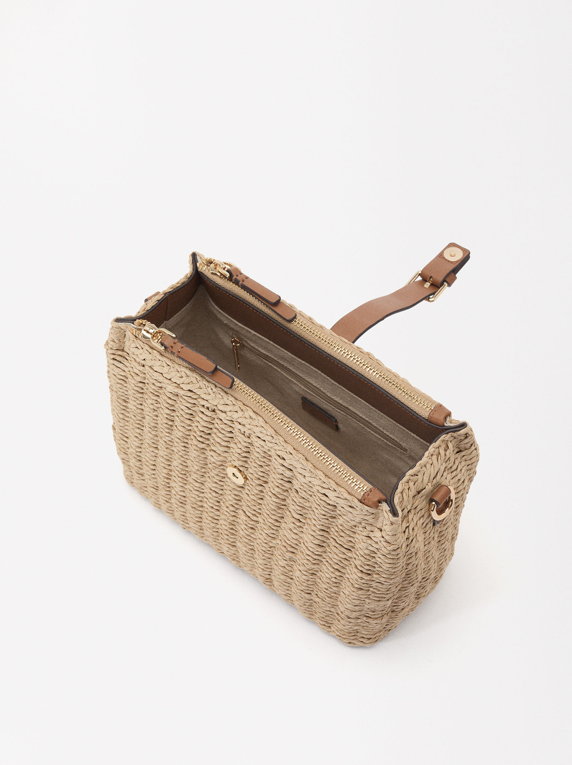 Straw Effect Crossbody Bag