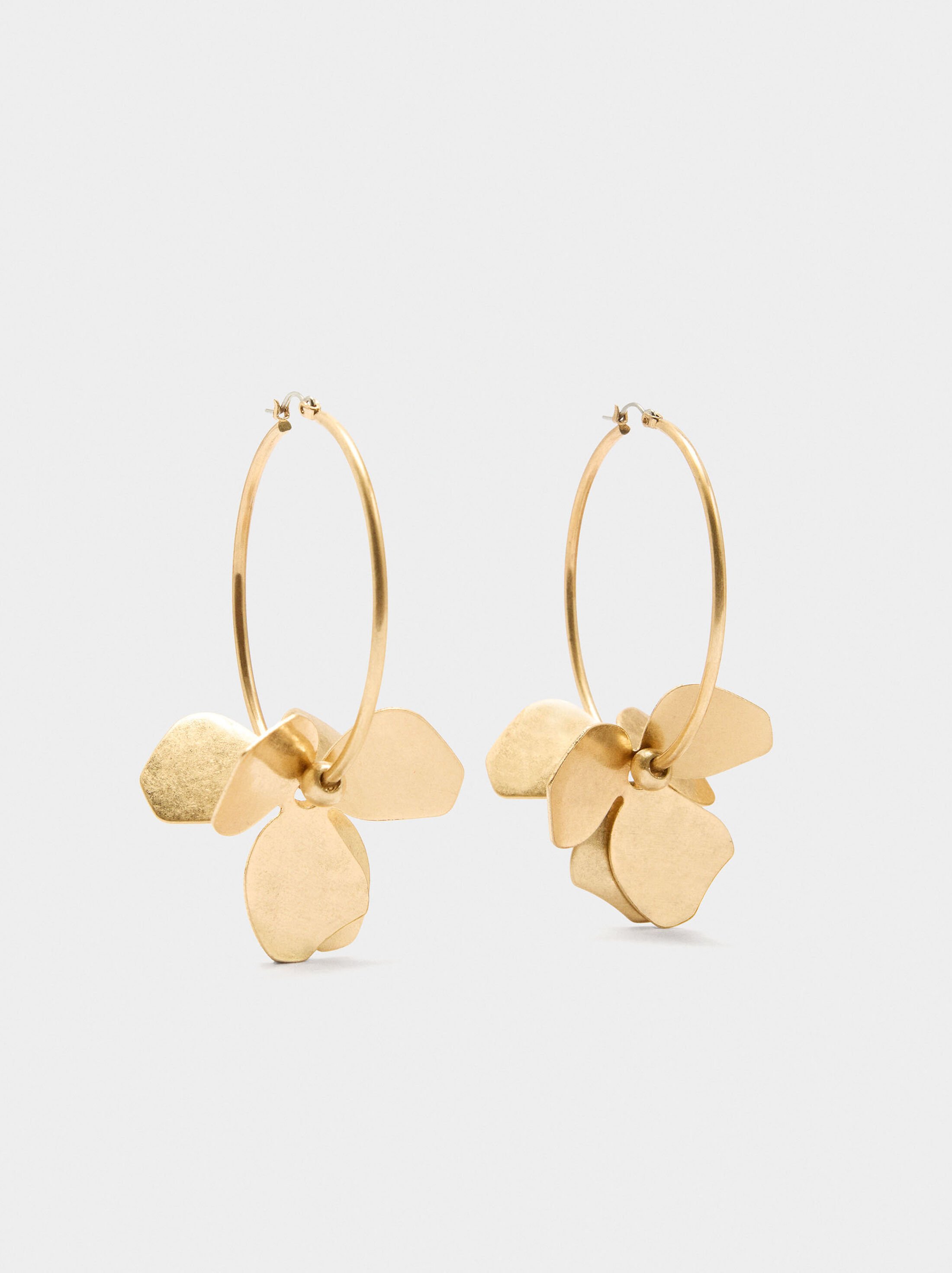 Hoop earrings with flower image number 0.0