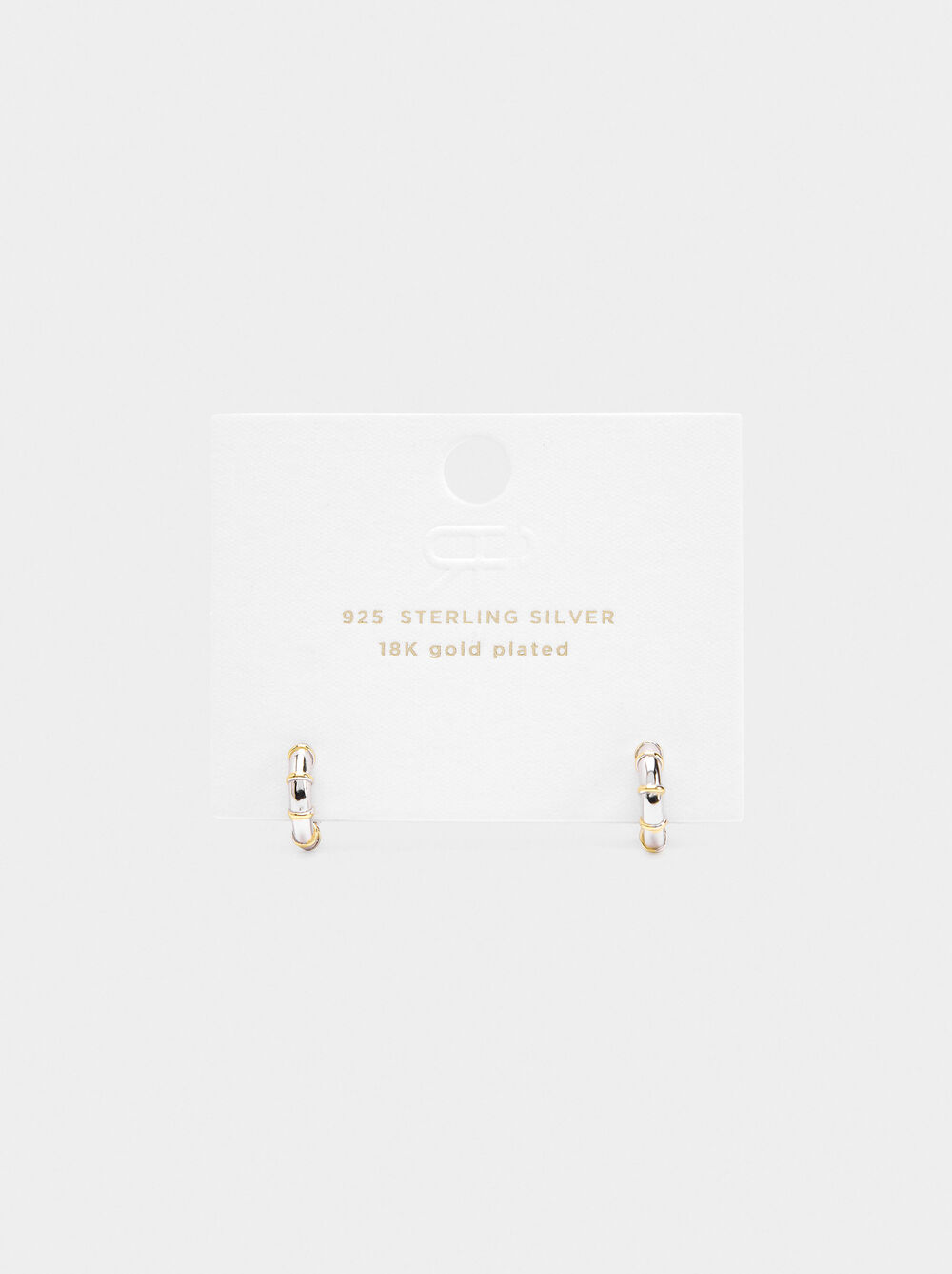 Segmented bicolor hoop earrings with 925 sterling silver