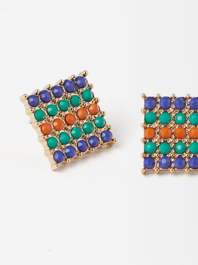 Square Beaded Earrings image number 1.0