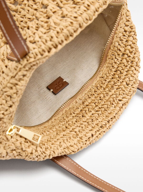 Straw-effect shopper bag