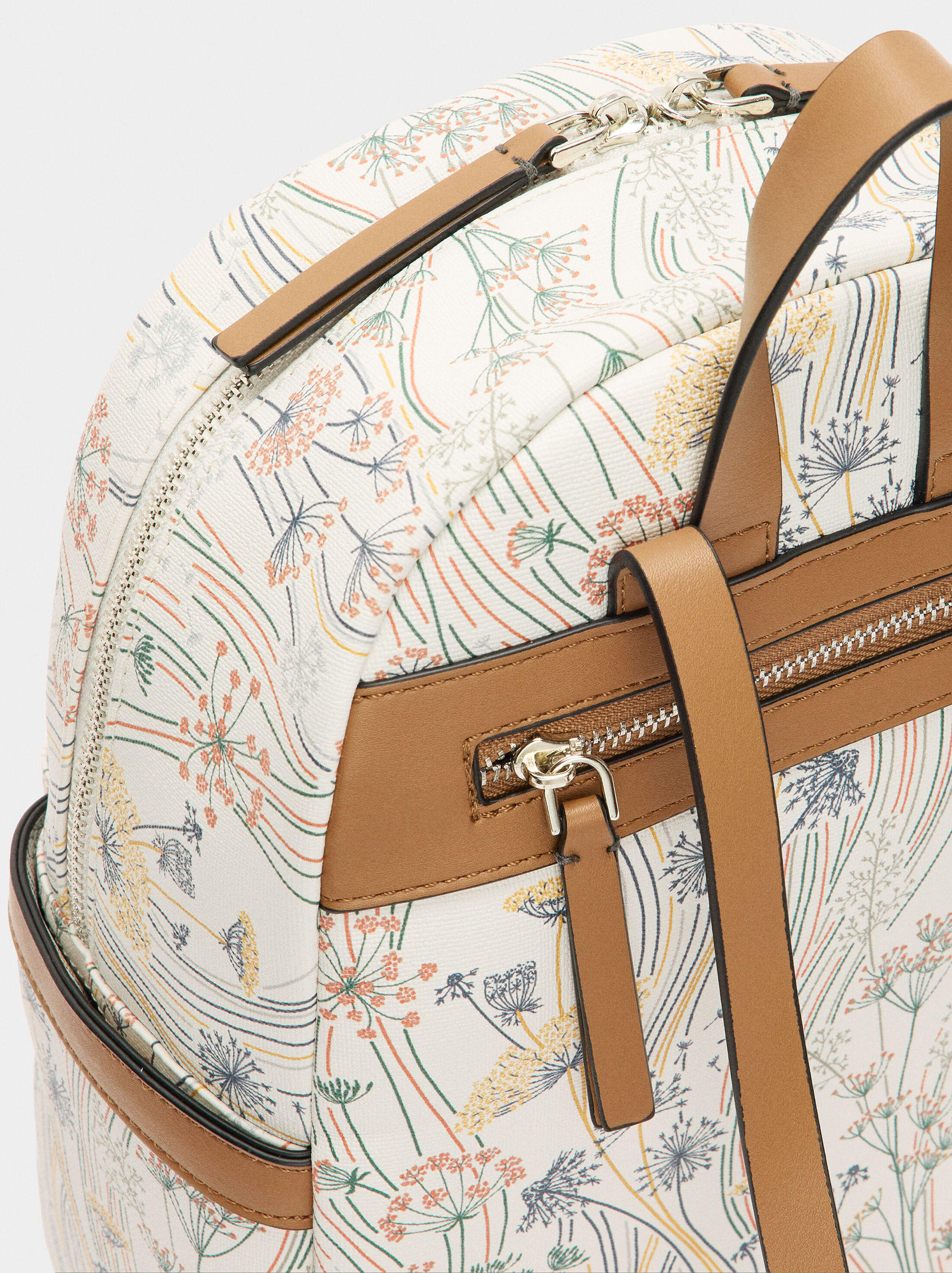 Printed floral backpack image number 1.0