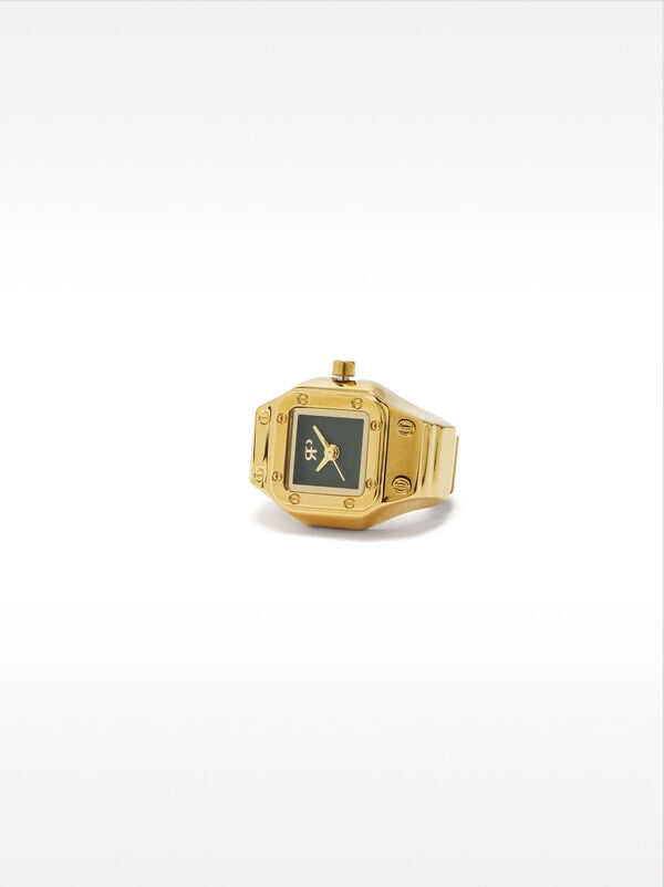 Gold-plated steel watch ring