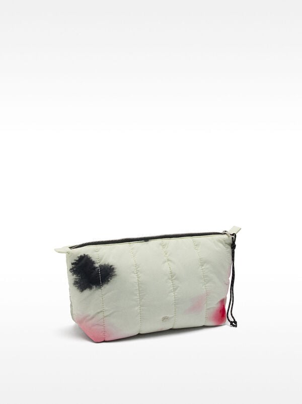 Nylon toiletry bag with watercolour effect