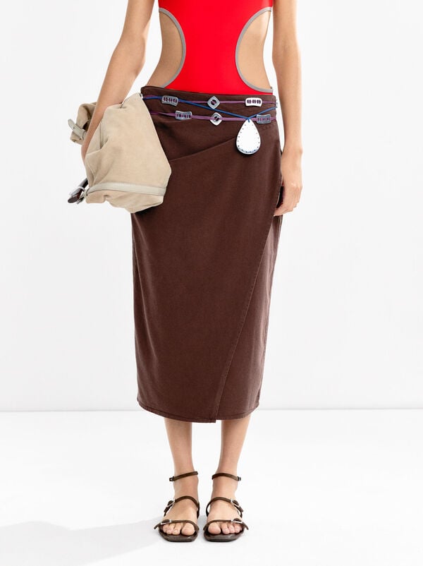 Cotton wrap skirt