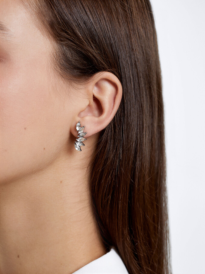 Silver Earrings With Sparkles - Silver Woman - Earrings parfois.com