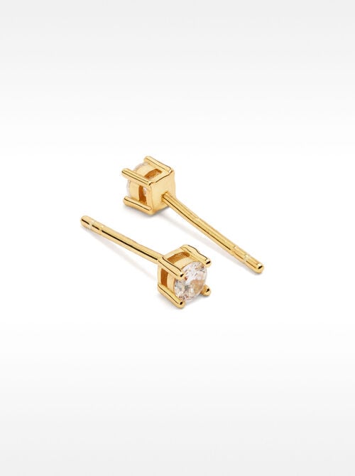 Pendientes cortos de plata 925 con circonitas