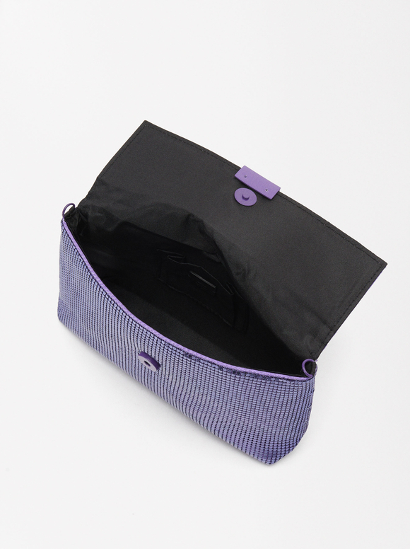 Mesh Fabric Party Bag, Purple, hi-res
