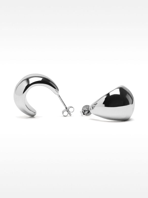 Smooth hoop earrings - 925 sterling silver
