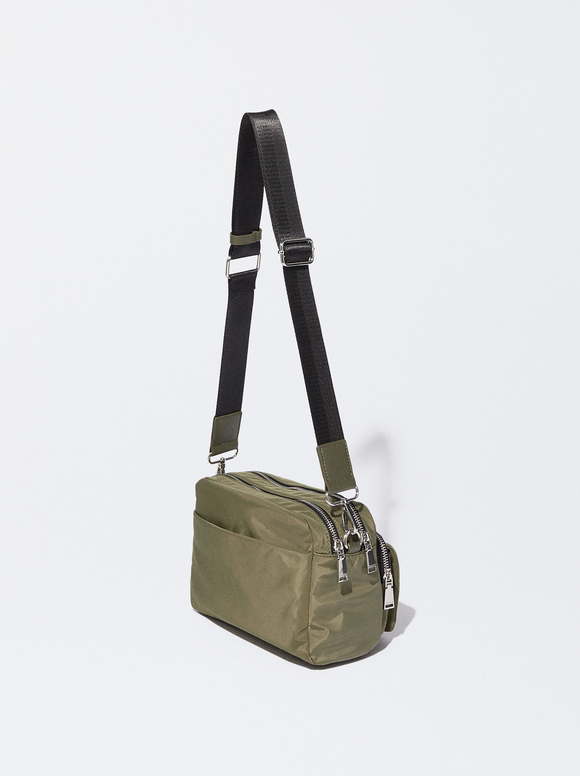 Nylon Crossbody Bag, Khaki, hi-res