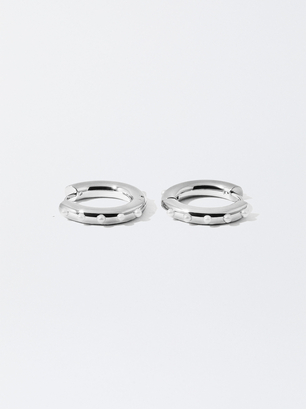 Stahl-Ohrringe Mit Perlen, Silber, hi-res
