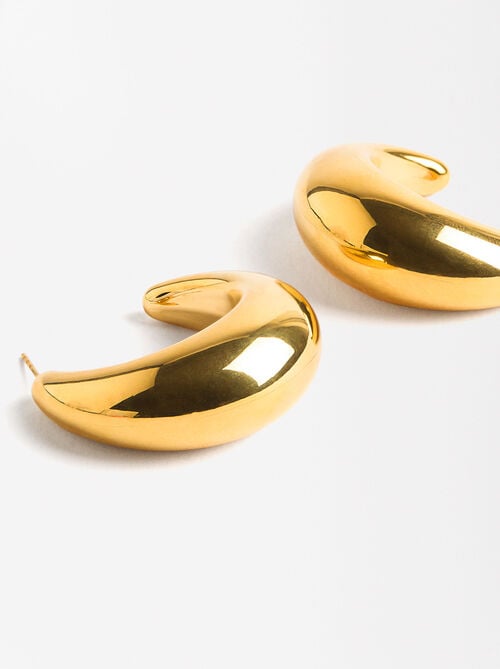 Aros grandes dorados - acero inoxidable