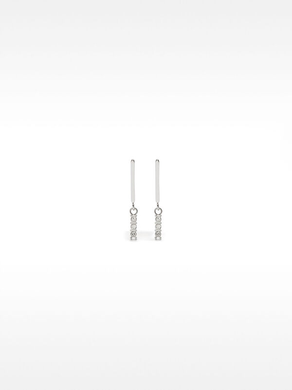 Bar earrings with crystals – stainless steel