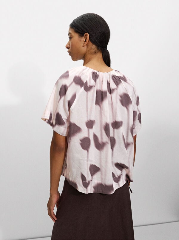 Printed cotton blouse