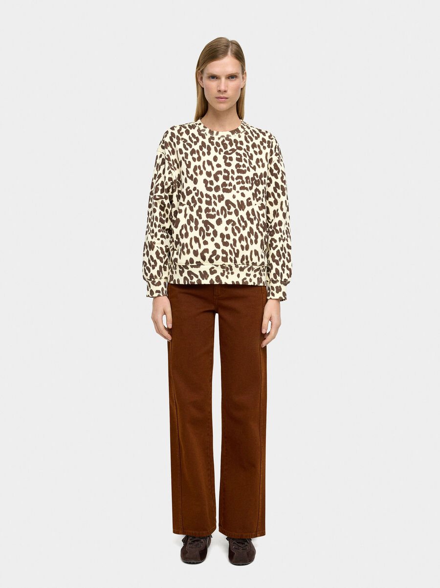 Sweatshirt with animal printed design