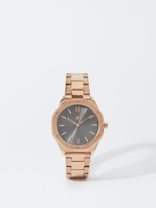 Stainless Steel Rose Gold Watch, _RG, hi-res