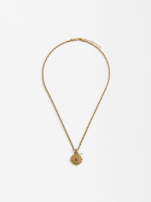 Set de collar con pendientes perla - acero inoxidable