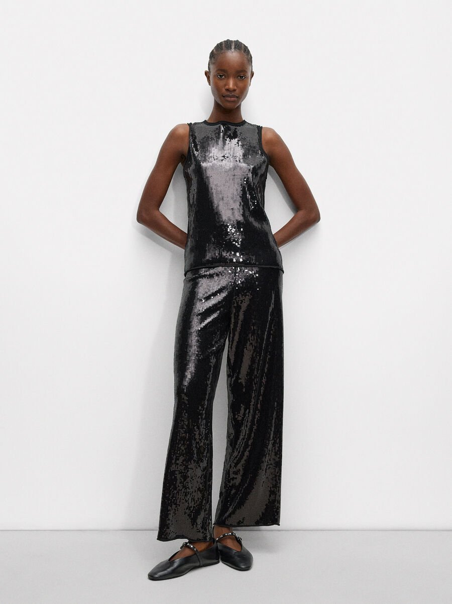 Top en maille avec paillettes
